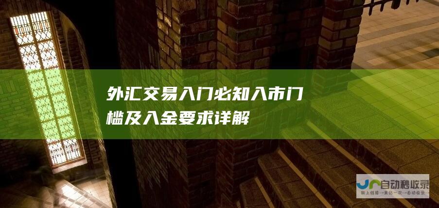 外汇交易入门必知 入市门槛及入金要求详解