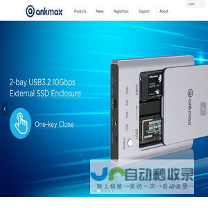 Ankmax USB4 SSD enclosure, USB4 HUB, NVMe M.2 SSD dual-disk cloning, to 2.5Gb ethernet adapto